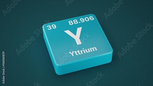 Yttrium element on the Periodic table. 39th Element of the Periodic table elements photo