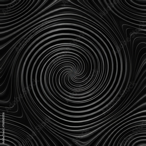 Wallpaper Mural Abstract swirling patterns, black and white, fluid dynamics, organic curves, hypnotic lines, optical illusion, psychedelic art, high contrast, intricate details, flowing motion, wavy textures, monochr Torontodigital.ca