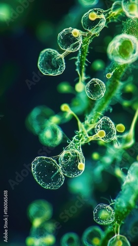 Intricate Green Bubbles with Fine Detailing on Natural Plant Surface photo