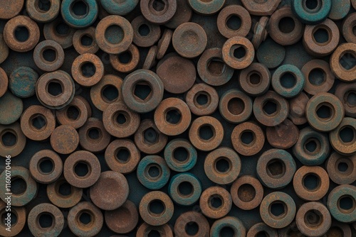 Rusty Metal Circles - Industrial Texture Pattern