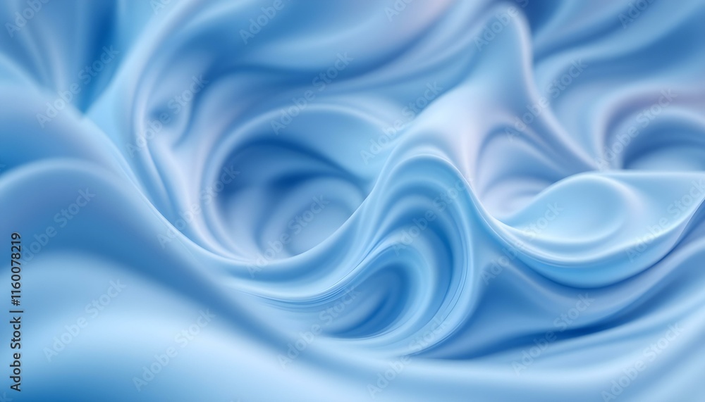 Obraz premium Abstract 3d blue fluid twisted wavy glass morphism. Design visual elements for background, wallpaper, banner, cover, poster or header. Blue fluid twisted wavy glass morphism. Abstract modern wavy