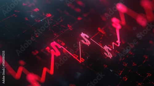 Wallpaper Mural Stock Market Decline Graph with Red Dollar Sign Indicators Torontodigital.ca