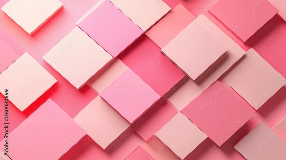 Abstract Pink Geometric Shapes: A Modern Pastel Design Abstract Pink Geometric Shapes: A Modern Pastel Design