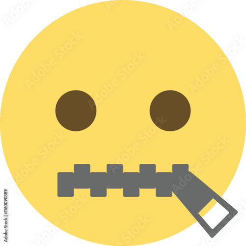 Zipped-mouth emoji with a neutral expression.
