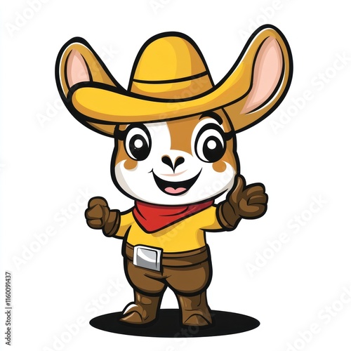 Adorable Cowboy Bunny Mascot Illustration photo