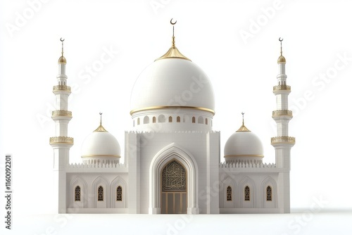 Wallpaper Mural 3D Dome of Mosque Isolated and White Background Torontodigital.ca