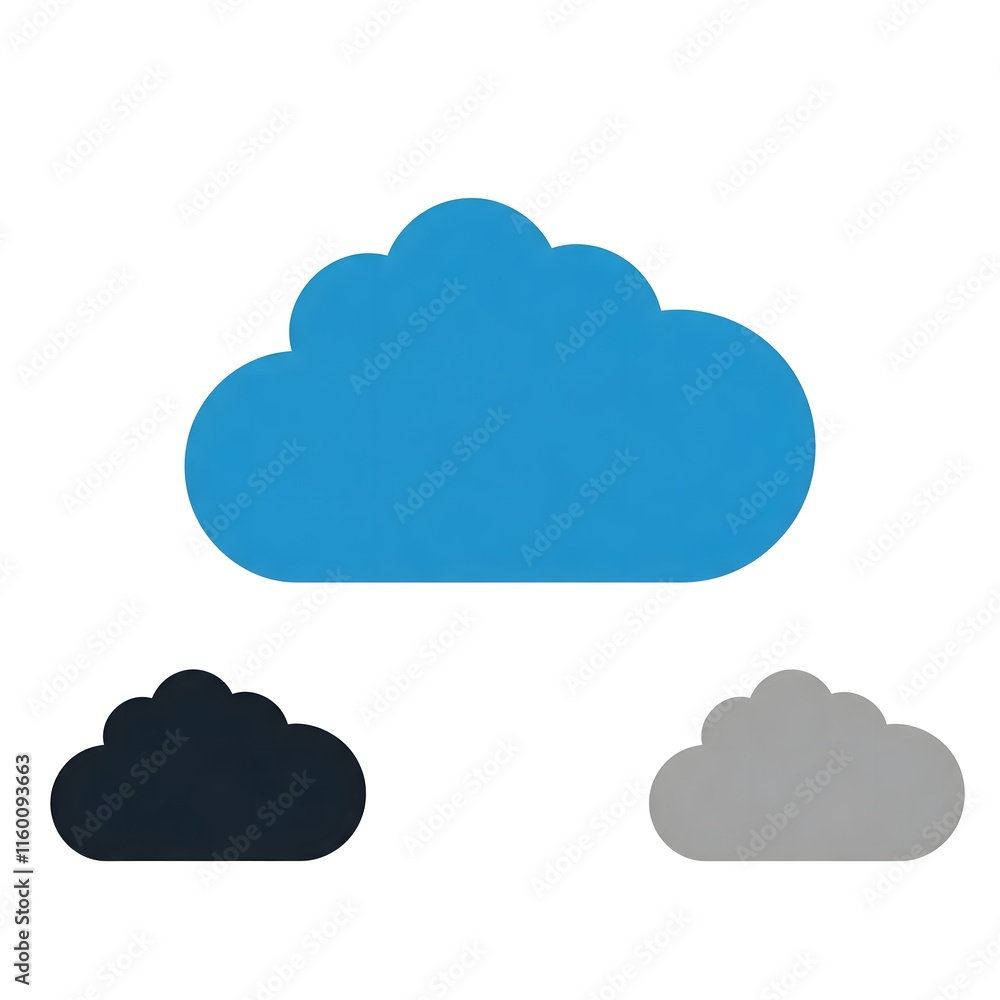 Minimalist Cloud Icon with Bold Black, Grey, and Blue Colors, cloud computing icon Minimalist Cloud Icon with Bold Black, Grey, and Blue Colors, cloud computing icon