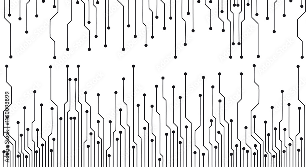 A minimalist black and white illustration of a circuit board pattern with lines and dots symbolizing connections. A minimalist black and white illustration of a circuit board pattern with lines and dots symbolizing connections.