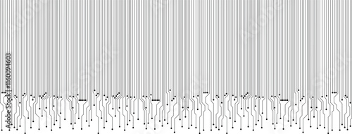 technology background with hi-tech digital data connection system and computer electronic design. Black lines and dots symbolizing connections. Vector 