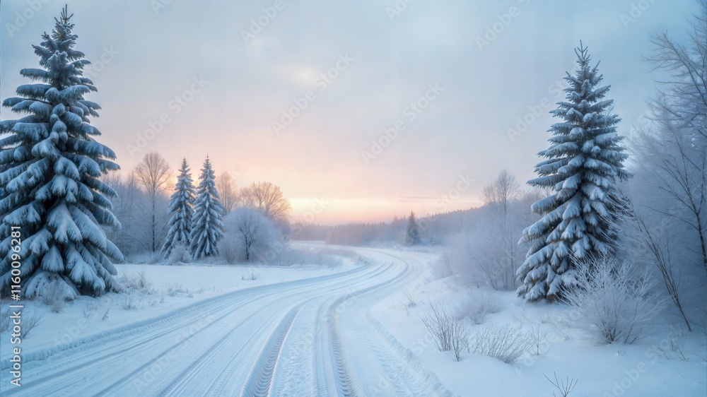 amazing mountain winter landscape with fir trees at dawn. amazing mountain winter landscape with fir trees at dawn.