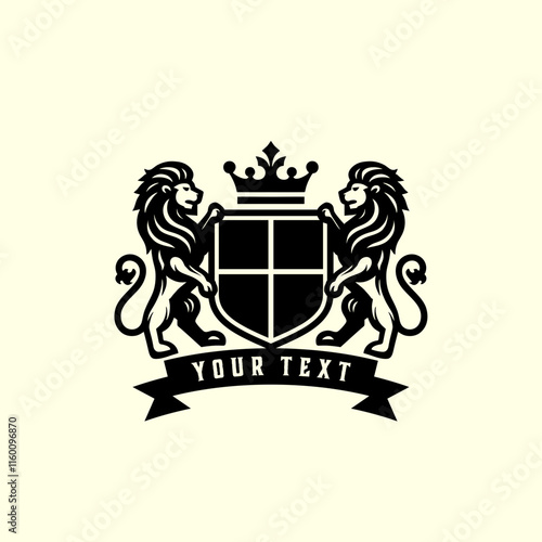 family crest heraldic coat of arms lion shield	
