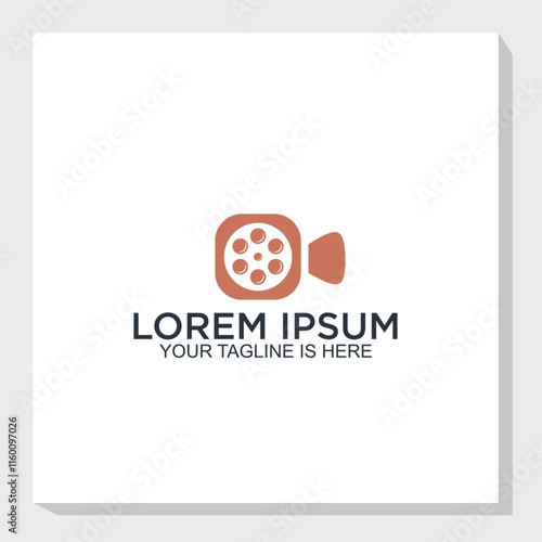 camera film logo concept, movie mobile logo icon design vector