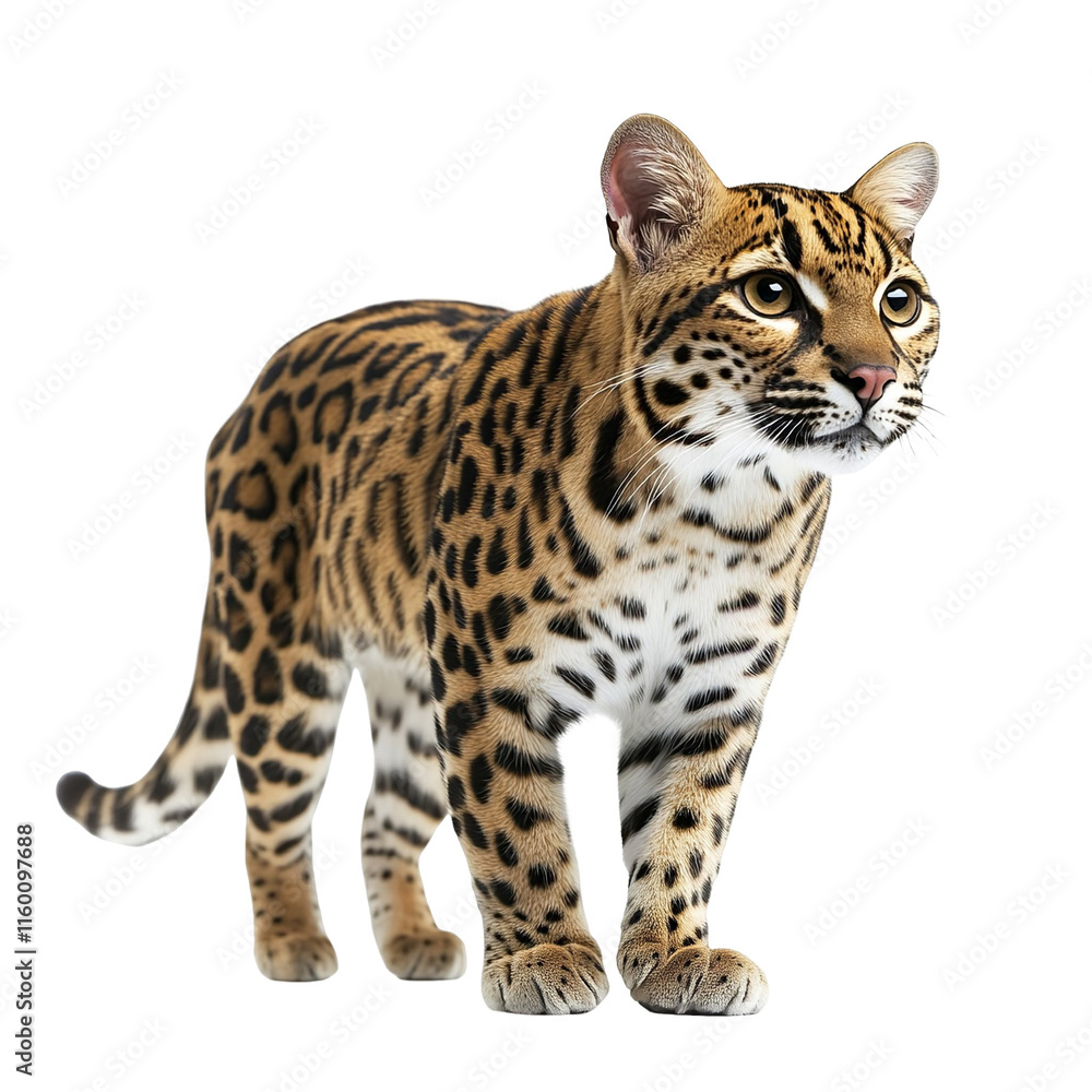 Angled view full body shot of an extremely perfect looking single Leopard animal isolated on a white transparent background Angled view full body shot of an extremely perfect looking single Leopard animal isolated on a white transparent background