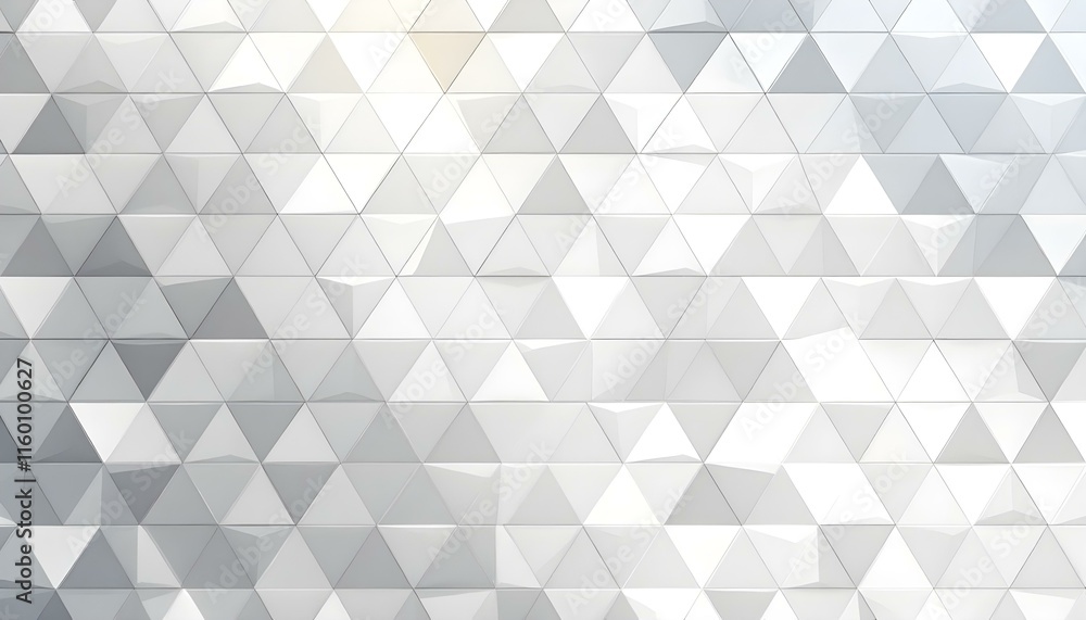 Obraz premium White silver geometric universal background for business presentation. Abstract elegant seamless pattern. Minimalist empty triangular background. Modern digital Happy New Year background cover banner