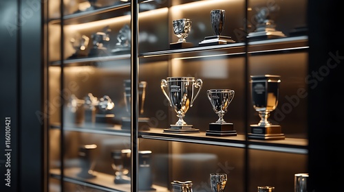 Wallpaper Mural A display case filled with various trophies and awards, showcasing achievements. Torontodigital.ca