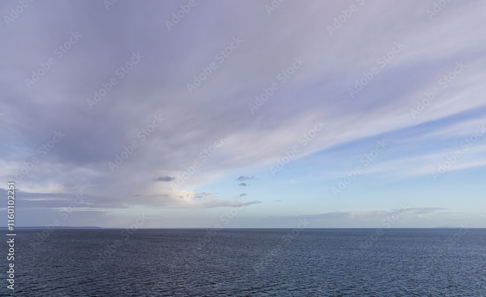 Fototapeta premium Wide View of Ocean and Clouds Along British Columbia Coastline