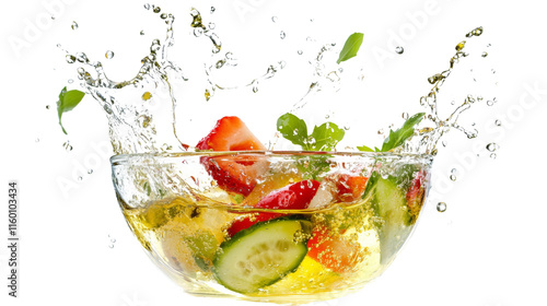 Fresh Salad Ingredients in Olive Oil Splash