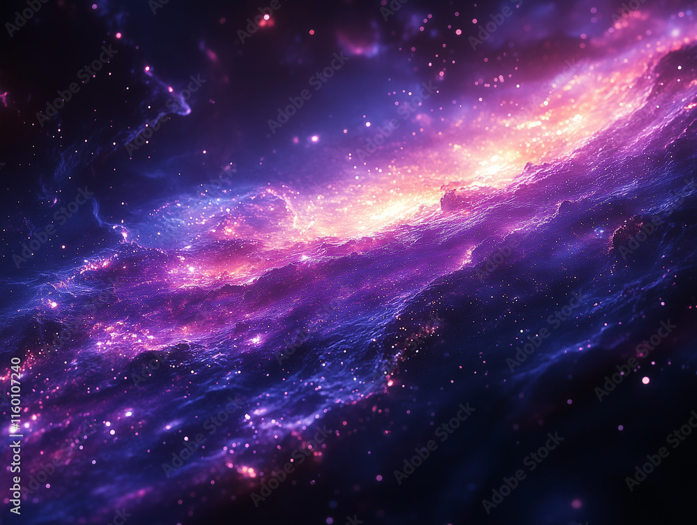 Starry Galaxy Night Sky with Nebula and Cosmic Light Starry Galaxy Night Sky with Nebula and Cosmic Light