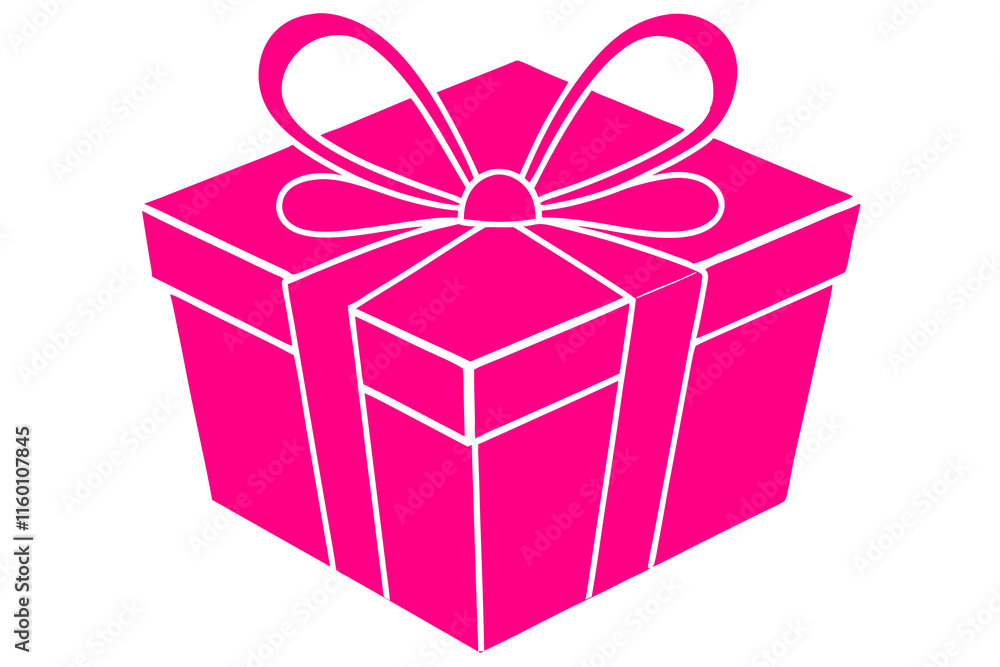 Obraz premium pink gift box with ribbon