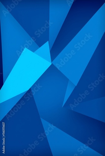 Abstract Geometric Blue Background Composition with Sharp Angles and Triangles