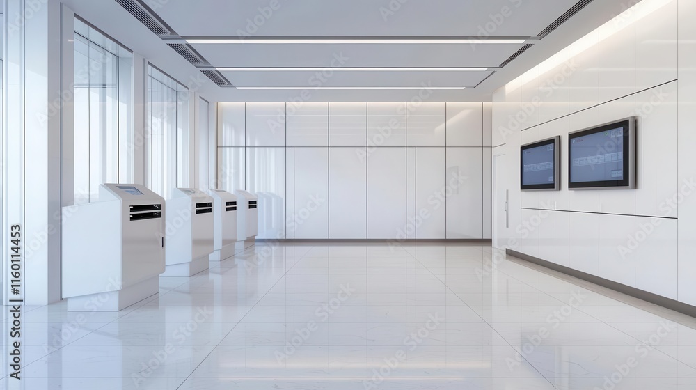 Techsavvy safe deposit service area with interactive screens, biometric access, and sleek, secure lockers, techsavvy deposit room, modern, highsecurity Techsavvy safe deposit service area with interactive screens, biometric access, and sleek, secure lockers, techsavvy deposit room, modern, highsecurity