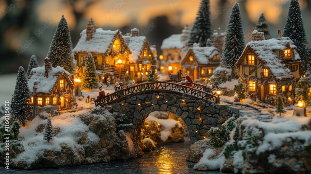 Illuminated Winter Village Christmas Scene Model Illuminated Winter Village Christmas Scene Model