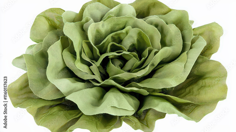 Obraz premium A fresh head of crisp green lettuce, with vibrant, curly leaves that are lush and full. 