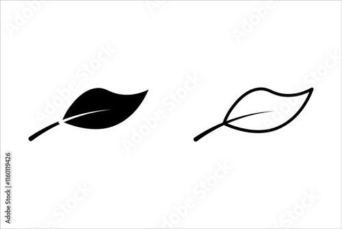 Leaf vector icon set. Eco leaf logo on white background