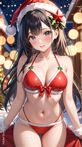 Christmas Cheer Bikini Anime Girl