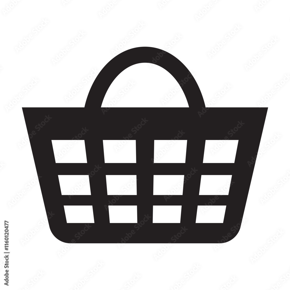 Shopping basket glyph icon. Shopping basket icon.