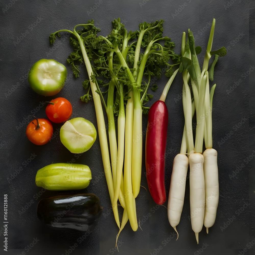 Crop of vegetables piled on the earth Crop of vegetables piled on the earth
