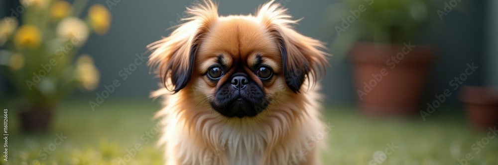 Adorable Pekingese Puppy Portrait with Expressive Eyes and Fluffy Fur Perfect for Pet Lovers and Dog Breed Enthusiasts looking for a cute animal image Adorable Pekingese Puppy Portrait with Expressive Eyes and Fluffy Fur Perfect for Pet Lovers and Dog Breed Enthusiasts looking for a cute animal image