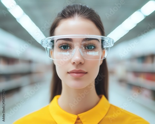 Augmented reality glasses enhancing a user s shopping experience by overlaying discount offers and product details instore photo