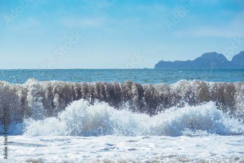 Rolling waves Landscape at Baker Beach in San Francisco  photo