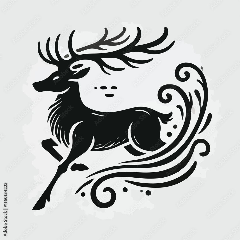 Fototapeta premium Deer silhouette vector image