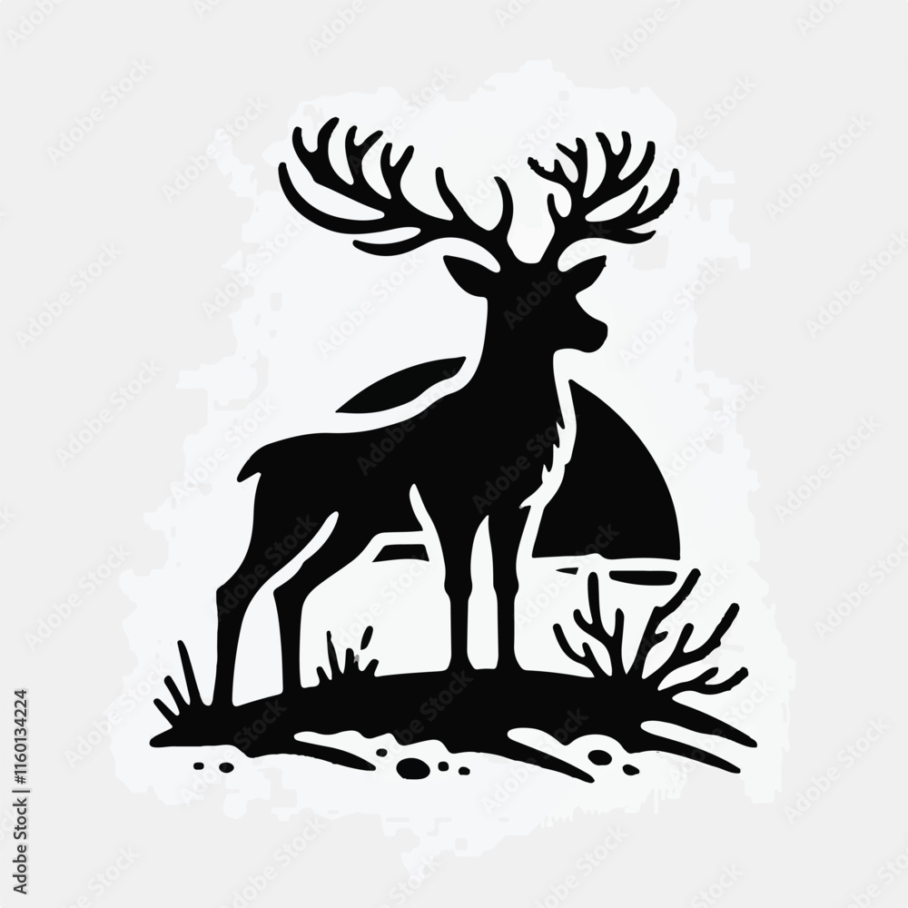 Deer silhouette vector image