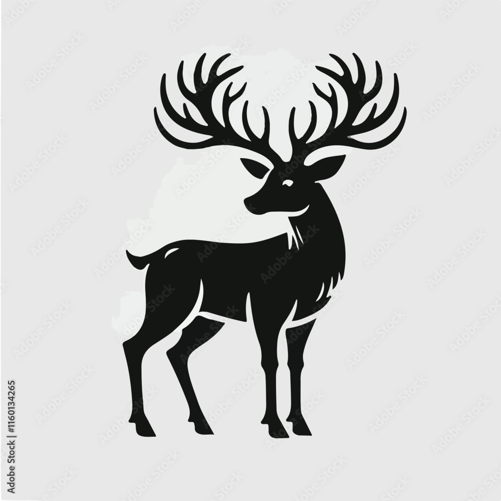 Obraz premium Deer silhouette vector image