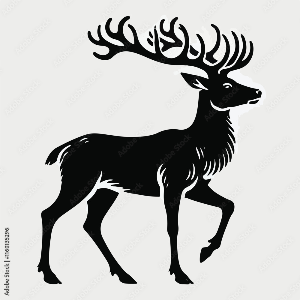 Fototapeta premium Deer silhouette vector image