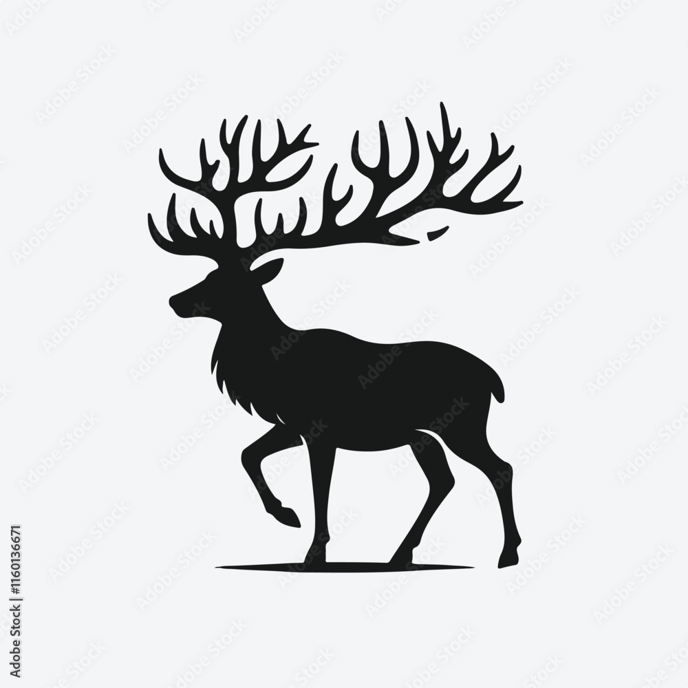 Fototapeta premium Deer silhouette vector image