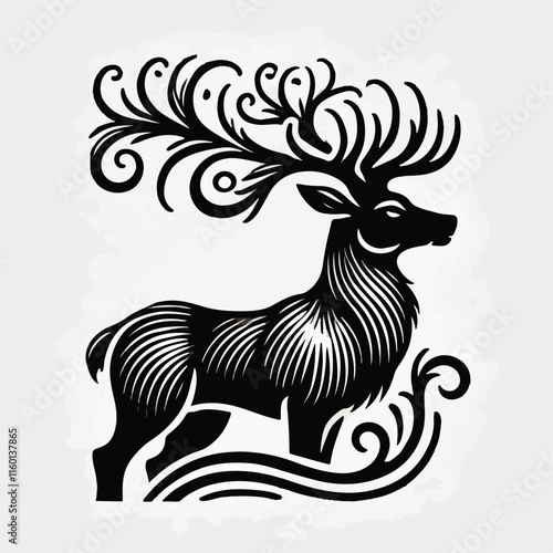 Deer silhouette vector image