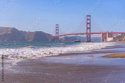 Baker Beach Landscape of Golden Gate Bridge San Francisco California