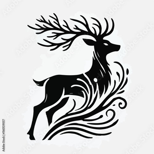 Deer silhouette vector image