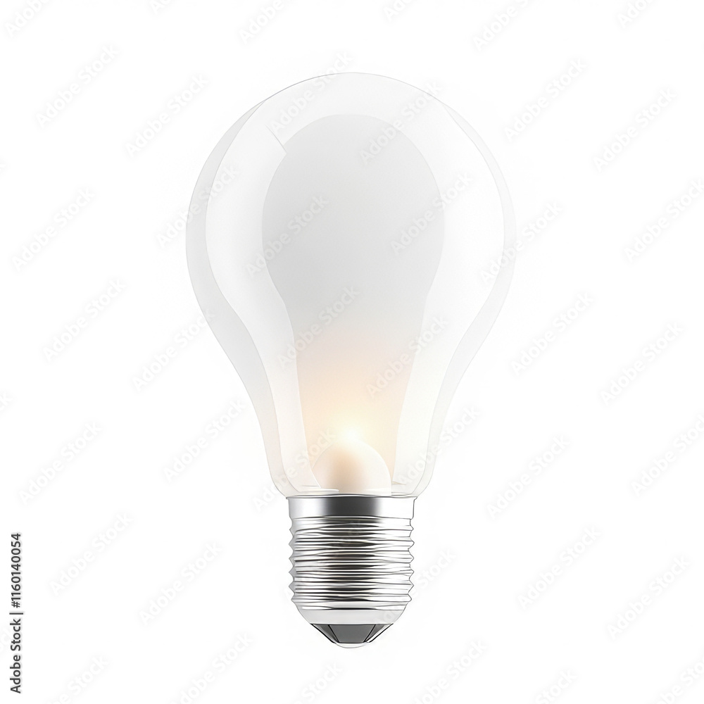 A light bulb emitting a soft glow, symbolizing illumination and ideas. isolated on white background A light bulb emitting a soft glow, symbolizing illumination and ideas. isolated on white background