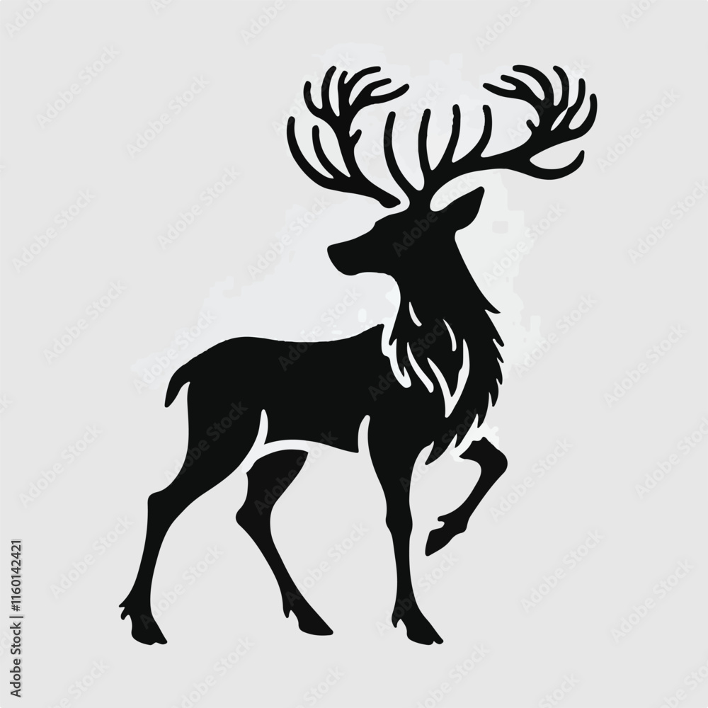 Obraz premium Deer silhouette vector image