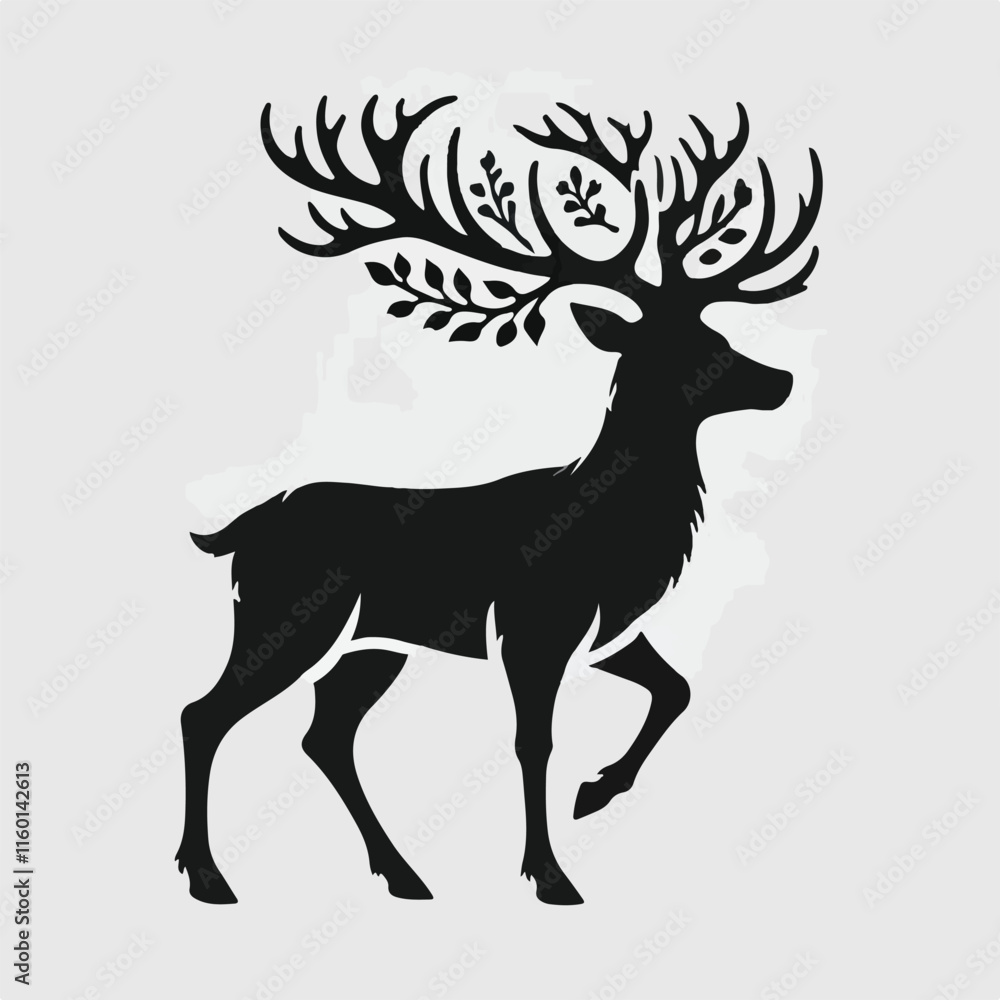 Obraz premium Deer silhouette vector image