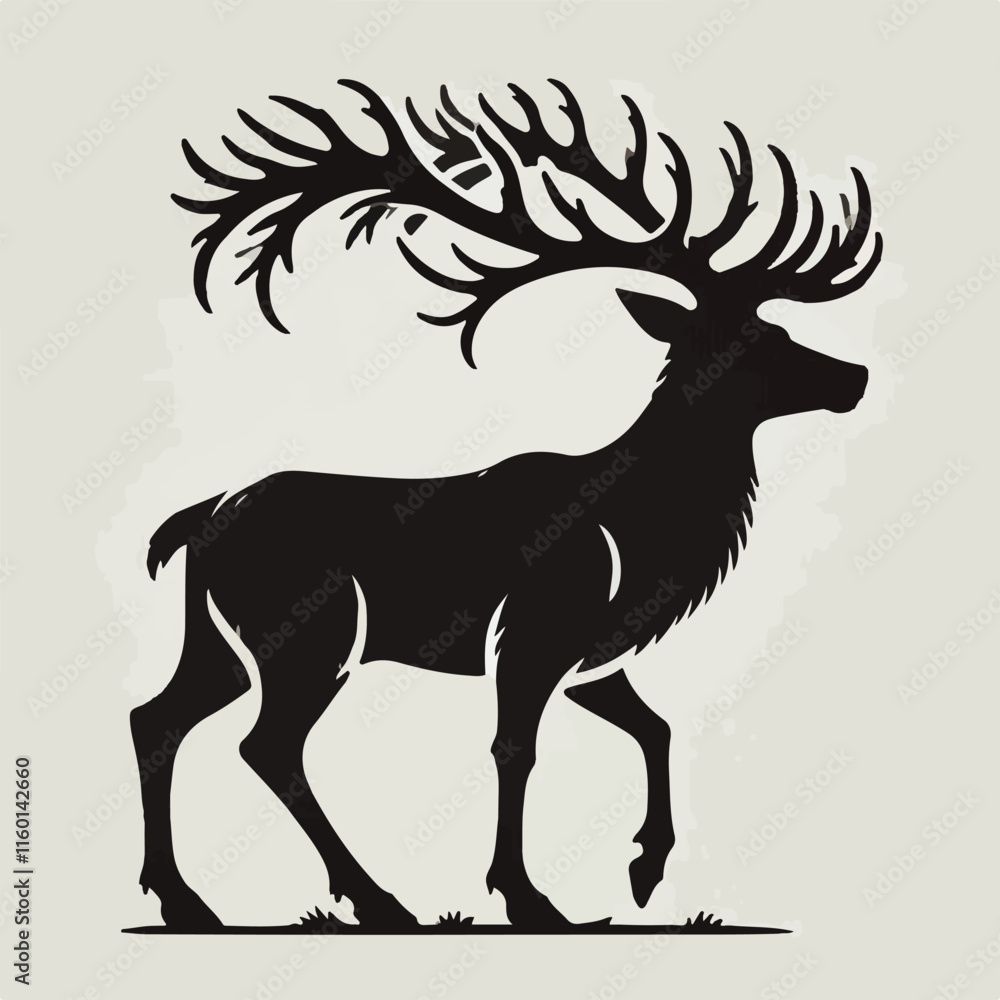 Obraz premium Deer silhouette vector image