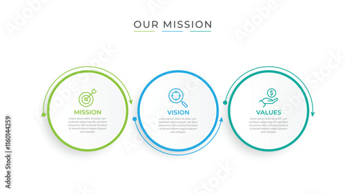 Mission,vision,values,graphic design template.eps 10 on white backgruond