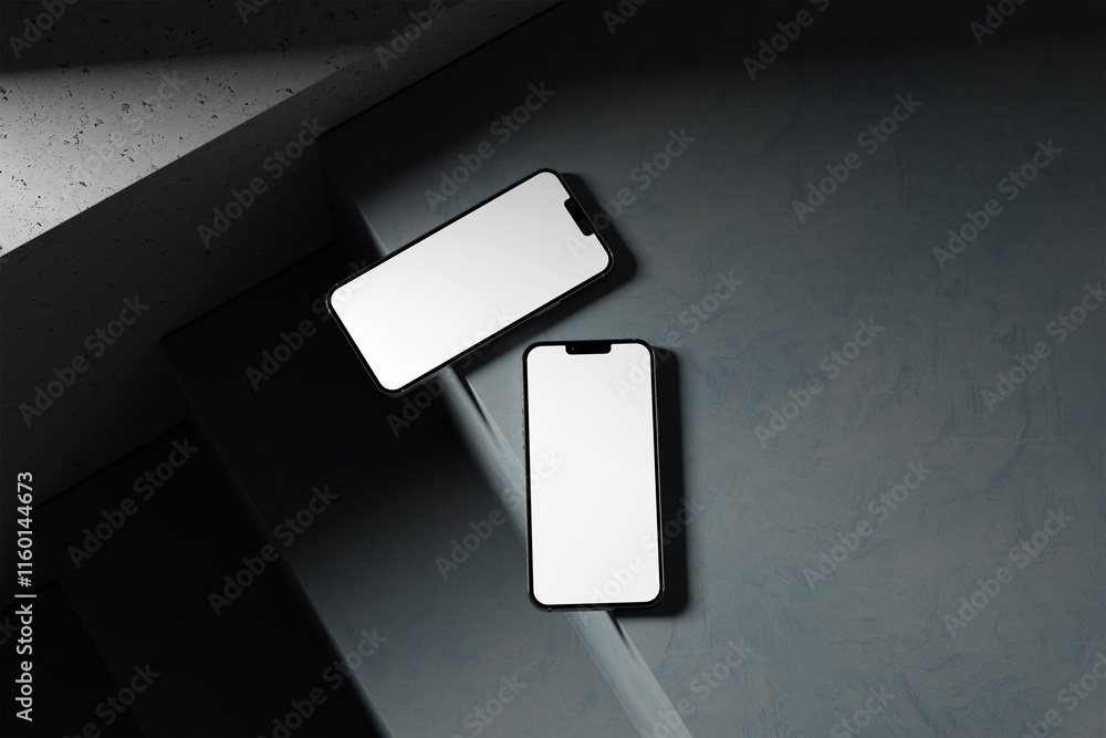 Smartphone Mockup Template with Modern Minimalist Background Smartphone Mockup Template with Modern Minimalist Background