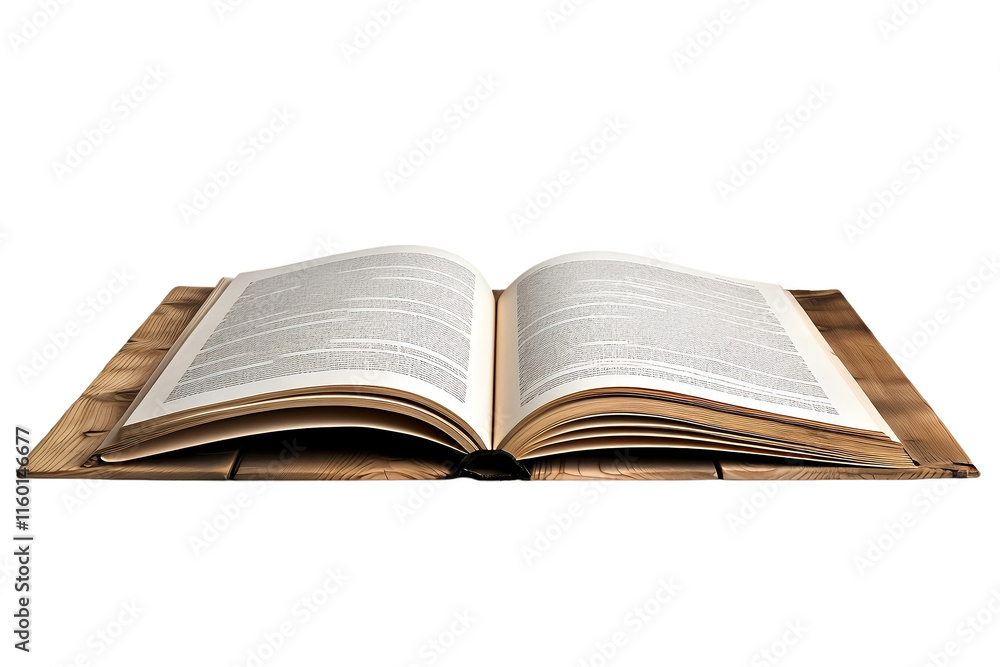 Open Book Resting on Wooden Planks with Natural Texture Open Book Resting on Wooden Planks with Natural Texture