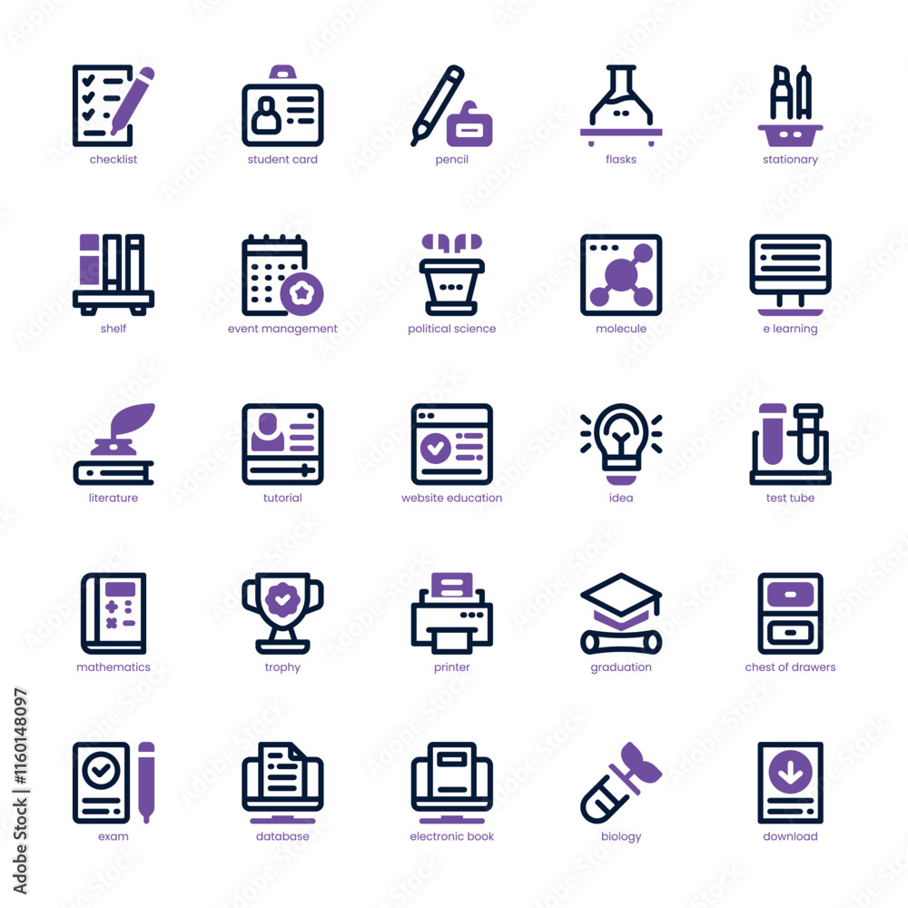 Learning icon pack for your website, mobile, presentation, and logo design. Learning icon dual tone design. Vector graphics illustration and editable stroke. Learning icon pack for your website, mobile, presentation, and logo design. Learning icon dual tone design. Vector graphics illustration and editable stroke.